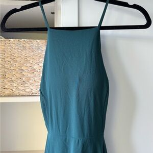 Lulu's Teal Sleeveless Padded Maxi Dress XS